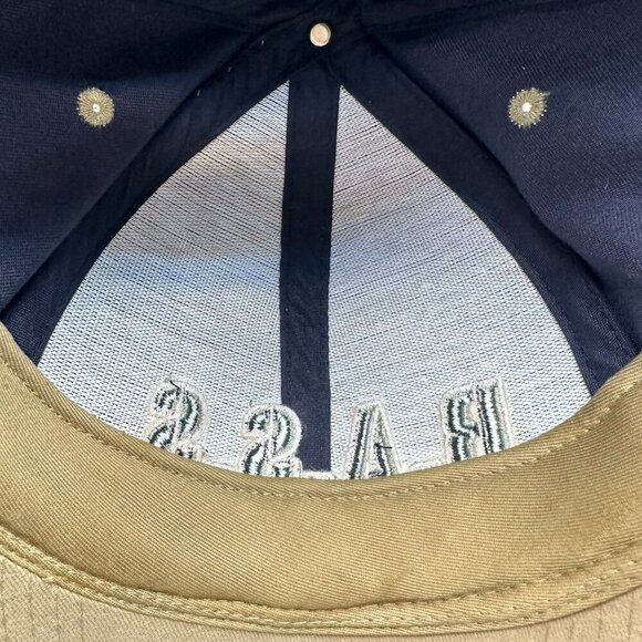 BASS Navy Blue Khaki Strapback Adjustable Fishing Hat Cap Coastal outdoors - Picture 9 of 10